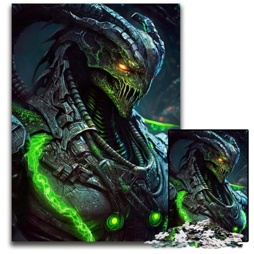 Grüner Alien-Krieger-Puzzle 1000 Teile für Erwachsene, Holzpuzzle für Erwachsene, ideales DIY-Dekor und Denksportgeschenk, 50x75cm Grüner Alien-Krieger-Puzzle 1000 Teile für Erwachsene, Holzpuzzle für Erwachsene, ideales DIY-Dekor und Denksportgeschenk, 50x75cm von LGSHENG