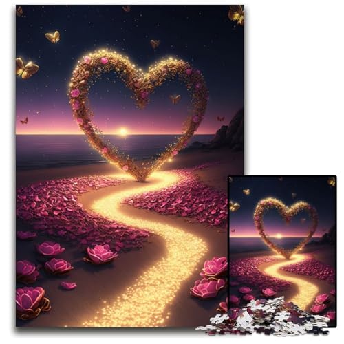 Herz am Strand, 1000 Teile Puzzle, Geschenke, Puzzles für Erwachsene, Familienaktivität, Heimdekoration zum Selbermachen, 26x38cm Herz am Strand, 1000 Teile Puzzle, Geschenke, Puzzles für Erwachsene, Familienaktivität, Heimdekoration zum Selbermachen, 26x38cm von LGSHENG