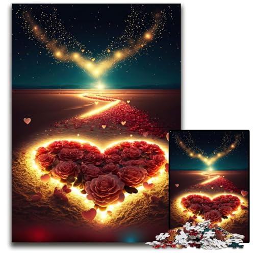 Herz am Strand Puzzle 1000 Teile für Erwachsene Holzpuzzles Heimdekoration und Urlaubsspaß 50x75CM/19,68x29,52 Zoll Herz am Strand Puzzle 1000 Teile für Erwachsene Holzpuzzles Heimdekoration und Urlaubsspaß 50x75CM/19,68x29,52 Zoll von LGSHENG