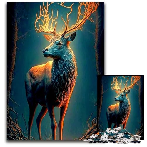 Hirsch-Puzzle für Erwachsene, 1000 Teile, Holzpuzzle, anspruchsvolles Denkspiel für Teenager, Spaß für den Familienspieleabend, 26x38cm Hirsch-Puzzle für Erwachsene, 1000 Teile, Holzpuzzle, anspruchsvolles Denkspiel für Teenager, Spaß für den Familienspieleabend, 26x38cm von LGSHENG