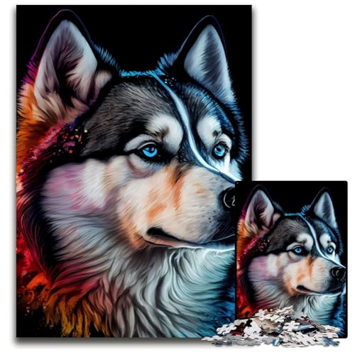 Husky Buntes 1000-teiliges Puzzle. Anspruchsvolles Denkspiel, Familienaktivität, Heimdekoration, 50x75cm Husky Buntes 1000-teiliges Puzzle. Anspruchsvolles Denkspiel, Familienaktivität, Heimdekoration, 50x75cm von LGSHENG