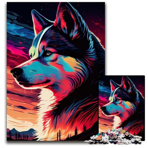 Husky-Puzzle, farbenfroh, 1000 Teile, Puzzle für Erwachsene, Familie und Freunde, geeignet für Kinder ab 14 Jahren, 50x75cm Husky-Puzzle, farbenfroh, 1000 Teile, Puzzle für Erwachsene, Familie und Freunde, geeignet für Kinder ab 14 Jahren, 50x75cm von LGSHENG
