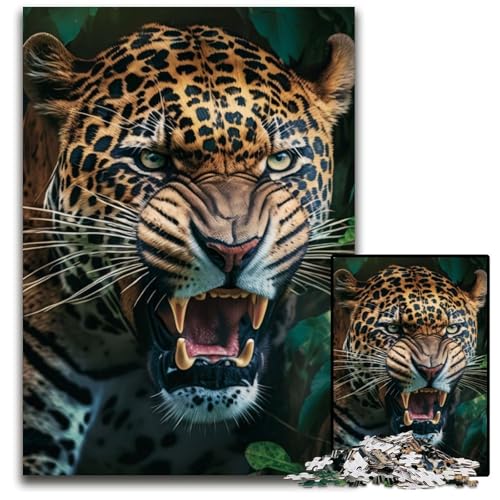 Jaguar 1000-Teile-Puzzle-Geschenke Unmögliche Puzzles für Erwachsene Herausforderndes Denkspiel für Teenager, Familienspaß Interaktives Spiel 26X38CM/10,23x14,96 Zoll von LGSHENG