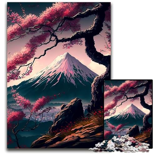 Japanische Kirschblüten 1000-teiliges Puzzle für Erwachsene. Schwierige Puzzles für Erwachsene Heimdekoration. 26x38cm von LGSHENG