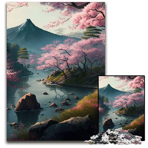 Japanische Kirschblüten-Puzzles für Erwachsene, 1000-teiliges Holzpuzzle für Erwachsene, anspruchsvolles Denkspiel für Teenager, Spaß für den Familienspieleabend, 50x75cm Japanische Kirschblüten-Puzzles für Erwachsene, 1000-teiliges Holzpuzzle für Erwachsene, anspruchsvolles Denkspiel für Teenager, Spaß für den Familienspieleabend, 50x75cm von LGSHENG