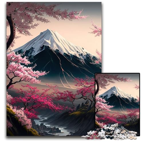 Japanisches Kirschblüten-Puzzle 1000 Teile für Erwachsene, anspruchsvolles Rätsel, Denksportaufgabe, Spiel für Erwachsene, interaktive Familienaktivität, 50x75cm von LGSHENG