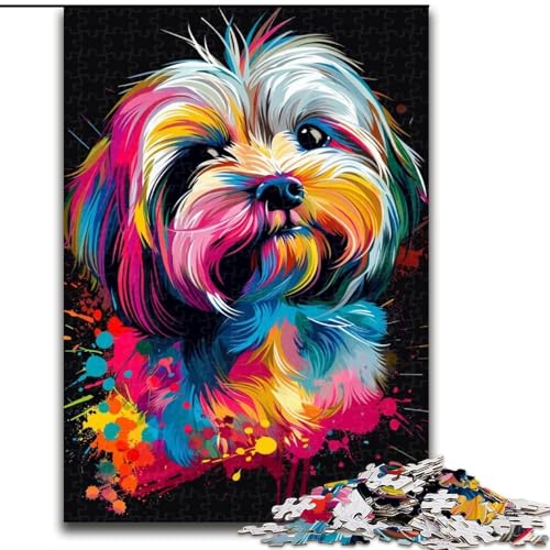 JigsawPuzzle 1000 Teile für Erwachsene, Havaneser-Hundekunst, interaktives Familienspiel, ideal für Teenager, Denksport-Geschenk (Größe: 50x75cm) von LGSHENG