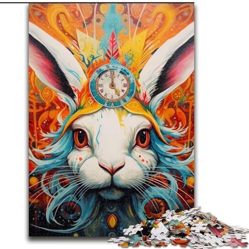 JigsawPuzzle 1000 Teile für Erwachsene, Kunst-Kaninchen-Puzzle, DIY-Dekoration, Gehirn-Herausforderung, für Erwachsene, Familie, (Größe: 26x38cm) von LGSHENG