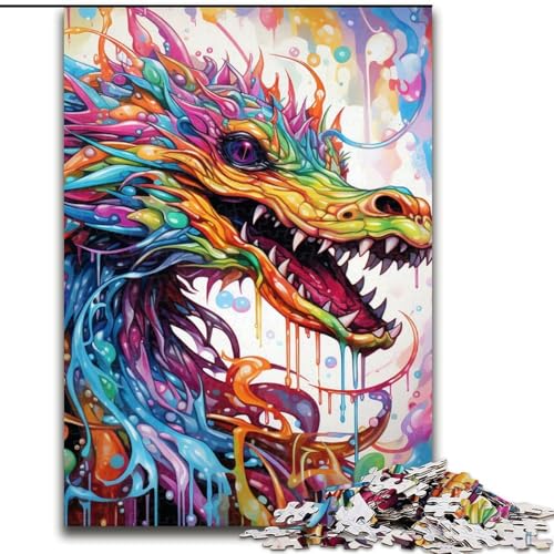 JigsawPuzzle 1000 Teile für Erwachsene, Kunst-Puzzle Fliegende Drachen für die Inneneinrichtung, ideales Weihnachts- und Neujahrsgeschenk für Teenager (Größe: 50x75cm) von LGSHENG
