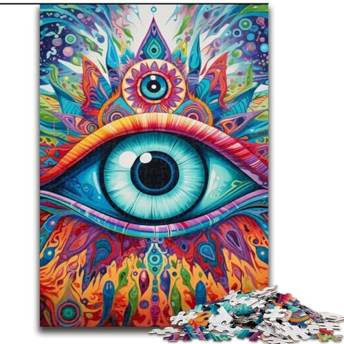 JigsawPuzzle 1000 Teile für Erwachsene, Psychedelic Eyes Puzzle für Teenager und Familien, perfekte DIY-Dekoration und knifflige Herausforderung (Größe: 50x75cm) von LGSHENG