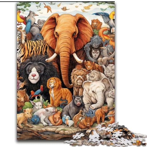 JigsawPuzzle 1000 Teile für Erwachsene Afrikanische Tiere Puzzle Heimaktivität für Feiertage, Geburtstage und Familienspieleabende (Größe: 26x38cm) von LGSHENG