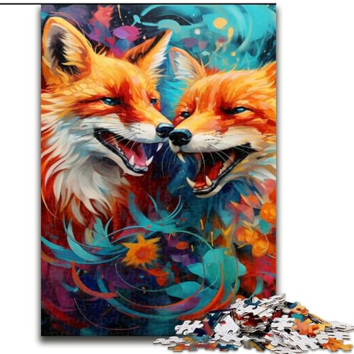 JigsawPuzzle 1000 Teile für Erwachsene Art Fox Jigsaw Familieninteraktives Spiel, Ideal für Teenager, Denksport-Geschenk (Größe: 50x75cm) von LGSHENG