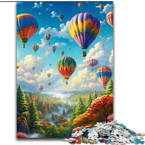 JigsawPuzzle 1000 Teile für Erwachsene Bunte Heißluftballons Puzzle DIY-Dekoration, Gehirn-Herausforderung, für Erwachsene, Familie, (Größe: 26x38cm) von LGSHENG