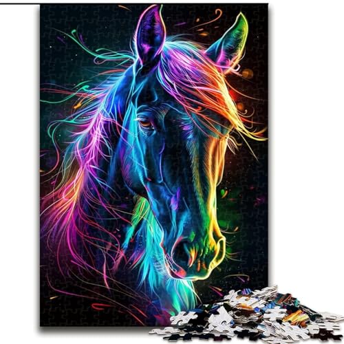 JigsawPuzzle 1000 Teile für Erwachsene Bunte Pferde Puzzle Pädagogisches Denkspiel, Künstlerische Heim- und Bürodekoration, Alter 14+ (Größe: 26x38cm) von LGSHENG