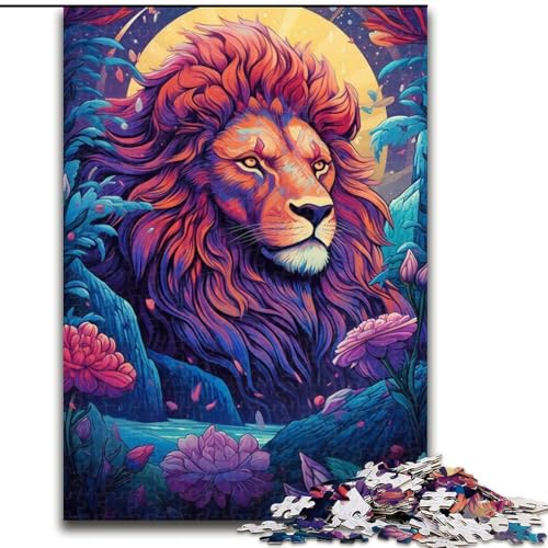 JigsawPuzzle 1000 Teile für Erwachsene Buntes Löwen-Kunst-Puzzle-Geschenk DIY-Spaß Geeignet für die Dekoration des Wohnzimmers im Büro zu Hause (Größe: 26x38cm) von LGSHENG