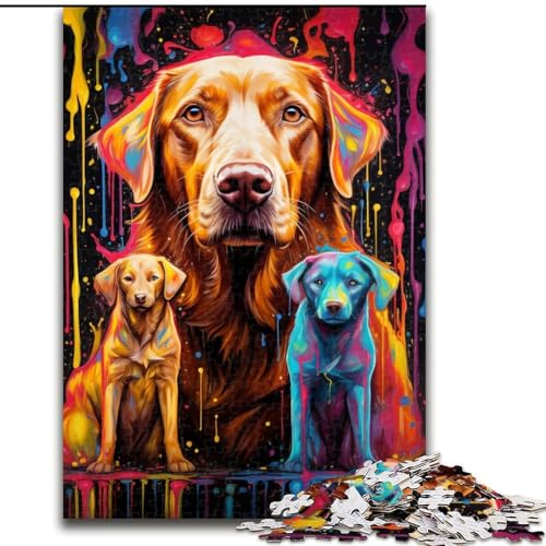 JigsawPuzzle 1000 Teile für Erwachsene Psychedelisches Golden Hair Dogs Puzzle Perfekt für Teenager und Familienspaß, Geburtstage (Größe: 26x38cm) von LGSHENG