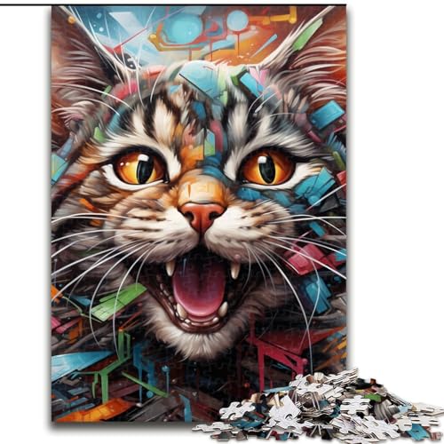 JigsawPuzzle 1000 Teile für Erwachsene Tiere Katzen Puzzle Familieninteraktives Spiel, Ideal für Teenager, Denksportaufgabe Geschenk (Größe: 26x38cm) von LGSHENG