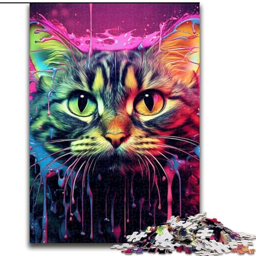 JigsawPuzzle 1000 Teile für Erwachsene Tiere Katzen Puzzle Familieninteraktives Spiel, Ideal für Teenager, Denksportaufgabe Geschenk (Größe: 50x75cm) von LGSHENG
