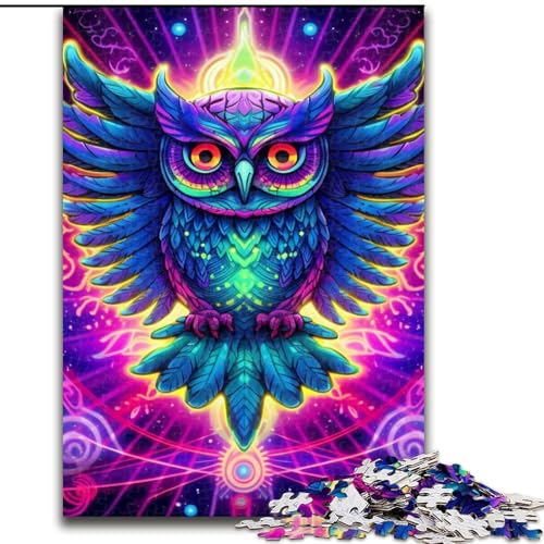 JigsawPuzzle 1000 Teile für Erwachsene Tierkunst Eule Puzzle Familieninteraktives Spiel, Ideal für Teenager, Denksportgeschenk (Größe: 50x75cm) von LGSHENG