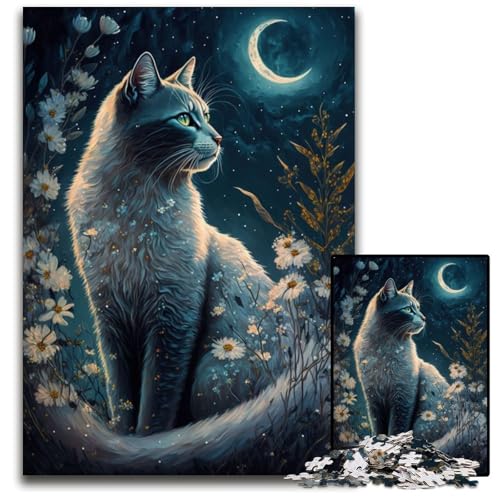 Katze und Blume Neon 1000-teiliges Puzzle. Anspruchsvolles Denkspiel, Familienaktivität, Heimdekoration, 26x38cm Katze und Blume Neon 1000-teiliges Puzzle. Anspruchsvolles Denkspiel, Familienaktivität, Heimdekoration, 26x38cm von LGSHENG