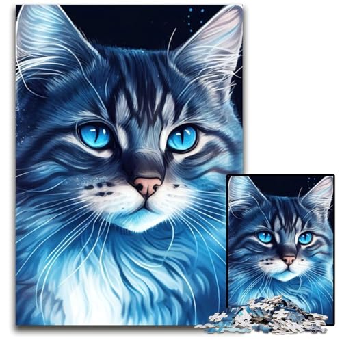 Katzen-Pop-Art-Tiergesicht-Puzzle für Erwachsene, 1000-teiliges Holzpuzzle, anspruchsvolles Denkspiel für Teenager, Spaß für den Familienspielabend, 26x38cm Katzen-Pop-Art-Tiergesicht-Puzzle für Erwachsene, 1000-teiliges Holzpuzzle, anspruchsvolles Denkspiel für Teenager, Spaß für den Familienspielabend, 26x38cm von LGSHENG