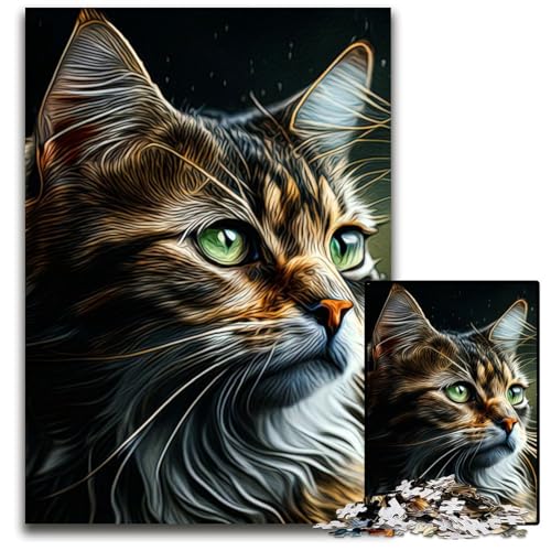 Katzen-Puzzle, 1000 Teile, Geschenke, Unmögliches Puzzle für Erwachsene, Herausforderndes Denkspiel für Teenager, Familienspaß, Interaktives Spiel, 50x75cm Katzen-Puzzle, 1000 Teile, Geschenke, Unmögliches Puzzle für Erwachsene, Herausforderndes Denkspiel für Teenager, Familienspaß, Interaktives Spiel, 50x75cm von LGSHENG