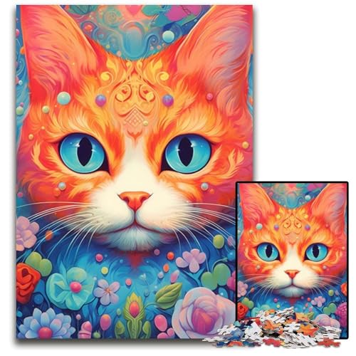 Katzen-Tier-Puzzle, 1000 Teile, anspruchsvolles Denkspiel, Familienaktivität, Heimdekoration, 26x38cm von LGSHENG