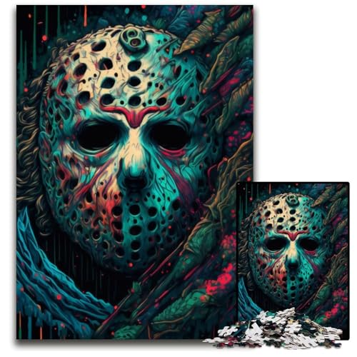 Killermaske, 1000-teiliges Puzzle für Erwachsene, Holzpuzzle, anspruchsvolles DIY-Dekorationsspiel, interaktives Familienspielzeug, 26x38cm Killermaske, 1000-teiliges Puzzle für Erwachsene, Holzpuzzle, anspruchsvolles DIY-Dekorationsspiel, interaktives Familienspielzeug, 26x38cm von LGSHENG