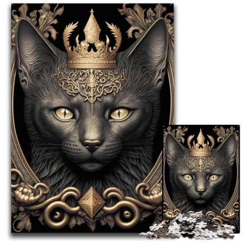 King Cat Golden Art Deco 1000-Teile-Puzzle für Erwachsene, Holzpuzzle für Heimdekoration, Gehirntraining, 26x38cm King Cat Golden Art Deco 1000-Teile-Puzzle für Erwachsene, Holzpuzzle für Heimdekoration, Gehirntraining, 26x38cm von LGSHENG