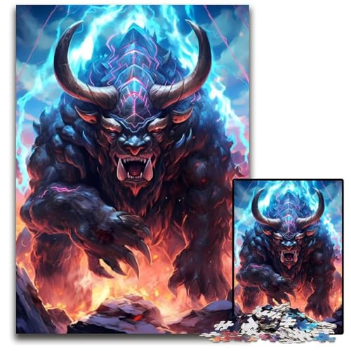 King Monster Bull Puzzles 1000 Teile für Erwachsene Puzzles für Erwachsene Gehirn-Herausforderungsgeschenk, pädagogische Aktivität für Teenager 26X38CM/10.23x14.96inch King Monster Bull Puzzles 1000 Teile für Erwachsene Puzzles für Erwachsene Gehirn-Herausforderungsgeschenk, pädagogische Aktivität für Teenager 26X38CM/10.23x14.96inch von LGSHENG