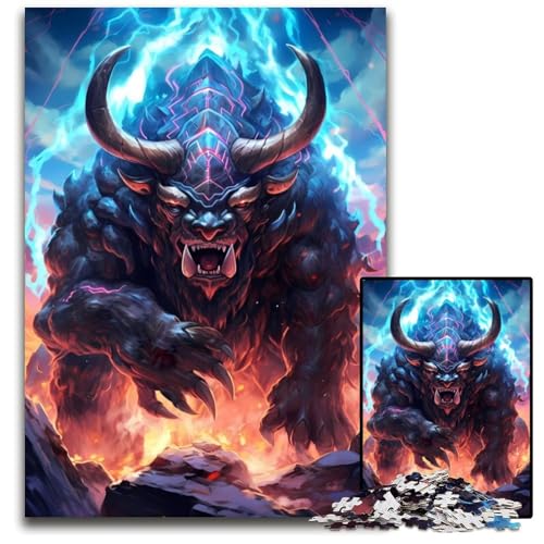 King Monster Bull Puzzles 1000 Teile für Erwachsene Puzzles für Erwachsene Gehirn-Herausforderungsgeschenk, pädagogische Aktivität für Teenager 50x75CM/19.68x29.52inch King Monster Bull Puzzles 1000 Teile für Erwachsene Puzzles für Erwachsene Gehirn-Herausforderungsgeschenk, pädagogische Aktivität für Teenager 50x75CM/19.68x29.52inch von LGSHENG
