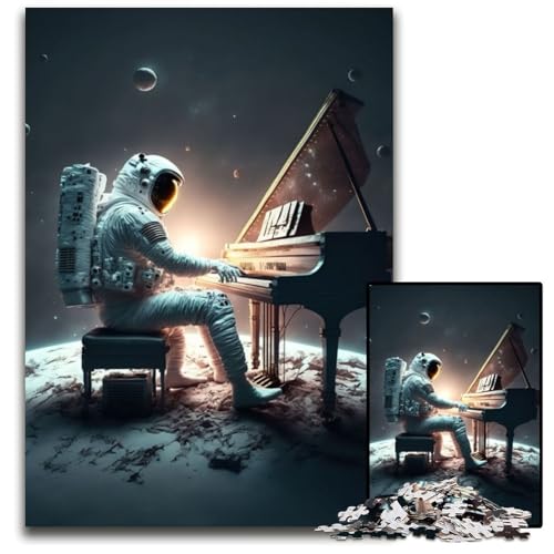 Klavier im Weltraum, 1000 Teile Puzzle, Geschenke, Unmögliches Puzzle für Erwachsene, Herausforderndes Denkspiel für Teenager, Familienspaß, Interaktives Spiel, 50x75cm von LGSHENG