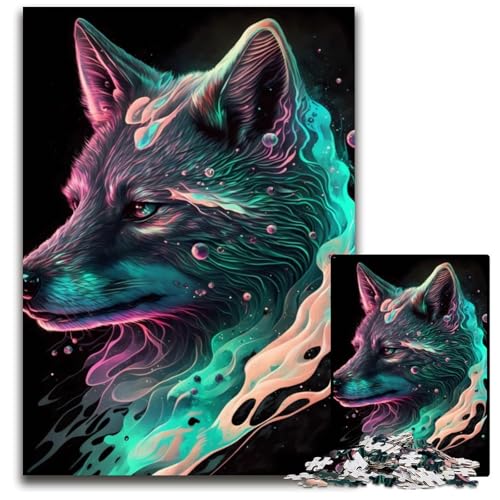 Kostbarer Wolf Puzzle für Erwachsene 1000 Teile Puzzle für Erwachsene Familie und Freunde, Geeignet für Kinder ab 14 Jahren 50x75CM/19.68x29.52inch von LGSHENG