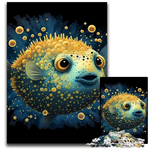 Kugelfisch, Fisch, Tier, 1000-teiliges Puzzle für Erwachsene, Holzpuzzle, anspruchsvolles Denkspiel für Teenager, Spaß für den Familienspielabend, 50x75cm Kugelfisch, Fisch, Tier, 1000-teiliges Puzzle für Erwachsene, Holzpuzzle, anspruchsvolles Denkspiel für Teenager, Spaß für den Familienspielabend, 50x75cm von LGSHENG