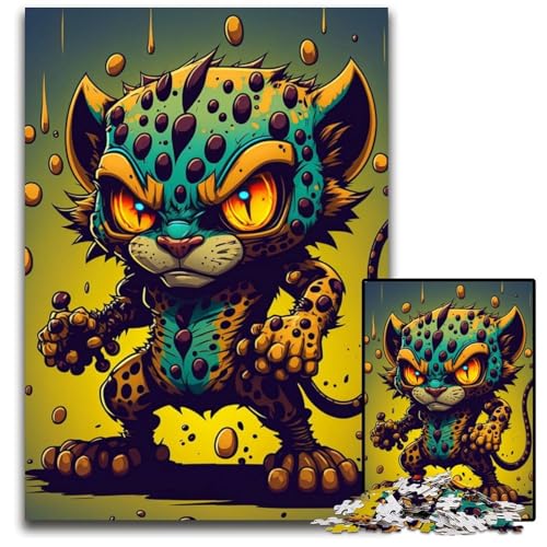 Kung-Fu-Leoparden-Puzzle 1000 Teile für Erwachsene, Puzzle, perfekt für Familienfeiern, Geburtstage, Feiertage, 50x75cm von LGSHENG