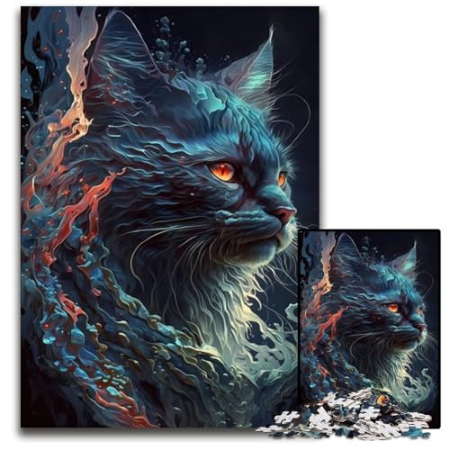 Kuscheliges Katzen-Puzzle, 1000 Teile, Holzpuzzle für Erwachsene, anspruchsvolles Denkspiel, entspannendes Spielzeug für Teenager, 50x75cm von LGSHENG