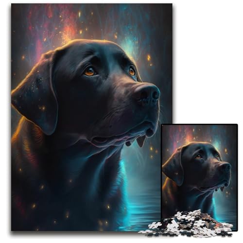 Labrador Retriever Hund 1000 Teile Puzzle für Erwachsene Holzpuzzle für Heimdekoration, Gehirntraining 26X38CM/10,23x14,96 Zoll von LGSHENG