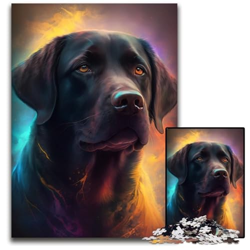 Labrador Retriever Puzzle 1000 Teile für Erwachsene, anspruchsvolle Rätsel, Denksportaufgabe, Spiel für Erwachsene, interaktive Familienaktivität, 50x75cm von LGSHENG