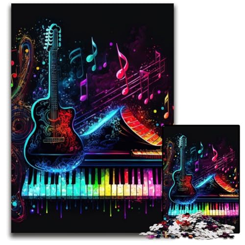 Live Music Neon 1000-teiliges Puzzle für Erwachsene, Papppuzzle, anspruchsvolles Denkspiel für Teenager, Spaß am Familienspielabend, 26x38cm Live Music Neon 1000-teiliges Puzzle für Erwachsene, Papppuzzle, anspruchsvolles Denkspiel für Teenager, Spaß am Familienspielabend, 26x38cm von LGSHENG