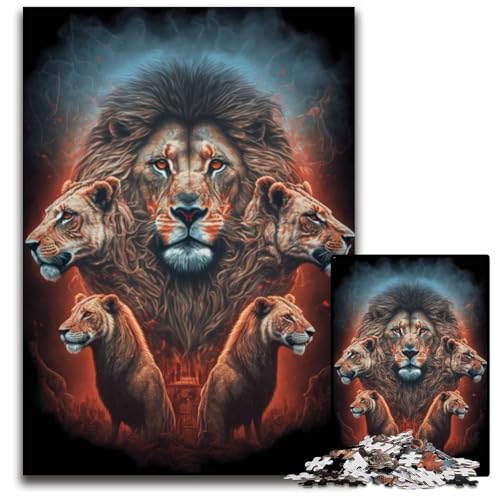 Löwen-Illustrationen-Puzzle für Erwachsene, 1000-teiliges Puzzle für Erwachsene, Familie und Freunde, geeignet für Kinder ab 14 Jahren, 26x38cm Löwen-Illustrationen-Puzzle für Erwachsene, 1000-teiliges Puzzle für Erwachsene, Familie und Freunde, geeignet für Kinder ab 14 Jahren, 26x38cm von LGSHENG