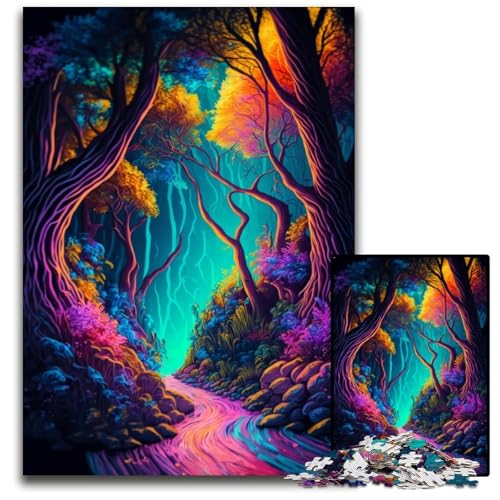 Magischer Wald, 1000-teiliges Puzzle, anspruchsvolles Denkspiel, Familienaktivität, Heimdekoration, 50x75cm von LGSHENG