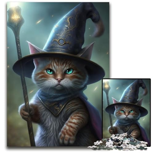 Magisches Katzen-Puzzle für Erwachsene, 1000-teiliges Holzpuzzle für Erwachsene, anspruchsvolles Denkspiel für Teenager, Spaß für den Familienspieleabend, 26x38cm Magisches Katzen-Puzzle für Erwachsene, 1000-teiliges Holzpuzzle für Erwachsene, anspruchsvolles Denkspiel für Teenager, Spaß für den Familienspieleabend, 26x38cm von LGSHENG
