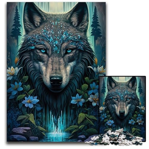 Mandala-Wolf im Dschungel-Puzzle 1000 Teile für Erwachsene, Holzpuzzle für Erwachsene, ideales DIY-Dekor und Denksportgeschenk, 50x75cm Mandala-Wolf im Dschungel-Puzzle 1000 Teile für Erwachsene, Holzpuzzle für Erwachsene, ideales DIY-Dekor und Denksportgeschenk, 50x75cm von LGSHENG
