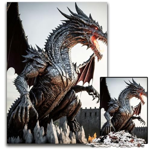 Metallisches Drachen-Puzzle für Erwachsene, 1000 Teile, Familie und Freunde, geeignet für Kinder ab 14 Jahren, 26x38cm Metallisches Drachen-Puzzle für Erwachsene, 1000 Teile, Familie und Freunde, geeignet für Kinder ab 14 Jahren, 26x38cm von LGSHENG