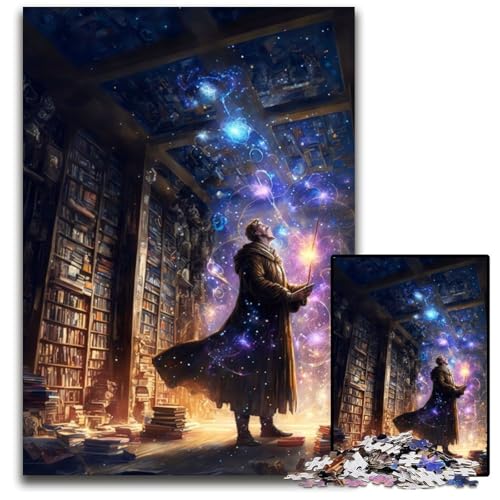 Milchstraßen-Magier-Puzzle 1000 Teile für Erwachsene, Holzpuzzle, Heimdekoration und Urlaubsspaß, 50x75cm von LGSHENG