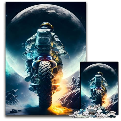 Mond-Biker-Astronaut, 1000-teiliges Puzzle, anspruchsvolles Denkspiel, Familienaktivität, Heimdekoration, 50x75cm von LGSHENG
