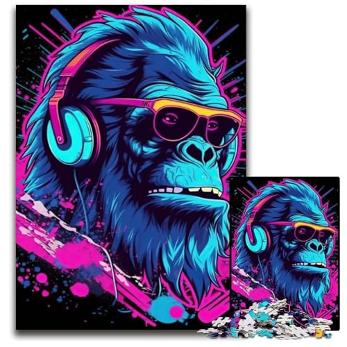 Monkey Dj Music Puzzle 1000 Teile für Erwachsene Holzpuzzles Heimdekoration und Urlaubsspaß 50x75CM/19,68x29,52 Zoll Monkey Dj Music Puzzle 1000 Teile für Erwachsene Holzpuzzles Heimdekoration und Urlaubsspaß 50x75CM/19,68x29,52 Zoll von LGSHENG