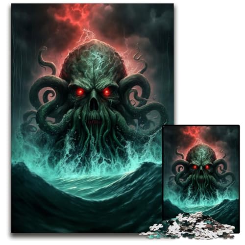 Monster Octopus 1000-teiliges Puzzle aus Holz, DIY-Dekoration, Gehirn-Herausforderung, für Erwachsene, Familie, 50x75cm Monster Octopus 1000-teiliges Puzzle aus Holz, DIY-Dekoration, Gehirn-Herausforderung, für Erwachsene, Familie, 50x75cm von LGSHENG