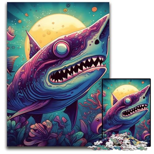 Monster Shark Puzzle 1000 Teile für Erwachsene Puzzles für Erwachsene DIY Home Decor Geschenk, Denksportspiel 50x75CM/19.68x29.52inch Monster Shark Puzzle 1000 Teile für Erwachsene Puzzles für Erwachsene DIY Home Decor Geschenk, Denksportspiel 50x75CM/19.68x29.52inch von LGSHENG