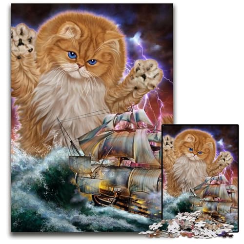 Monster Titan Cat Kraken Puzzle 1000 Teile für Erwachsene, Holzpuzzle, ideal für Teenager und Sammler, Reisegeschenk, Familienaktivität, 26x38cm Monster Titan Cat Kraken Puzzle 1000 Teile für Erwachsene, Holzpuzzle, ideal für Teenager und Sammler, Reisegeschenk, Familienaktivität, 26x38cm von LGSHENG